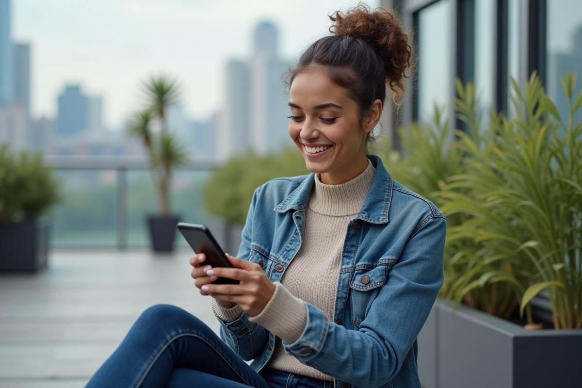 Jeune femme consulte des graphiques d