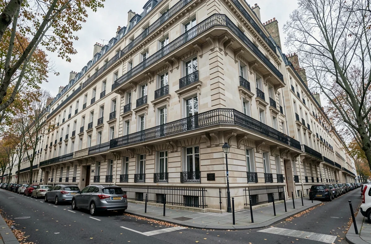 Immeuble résidentiel Haussmannien représentant le patrimoine immobilier collectif d'une SCPI habitat