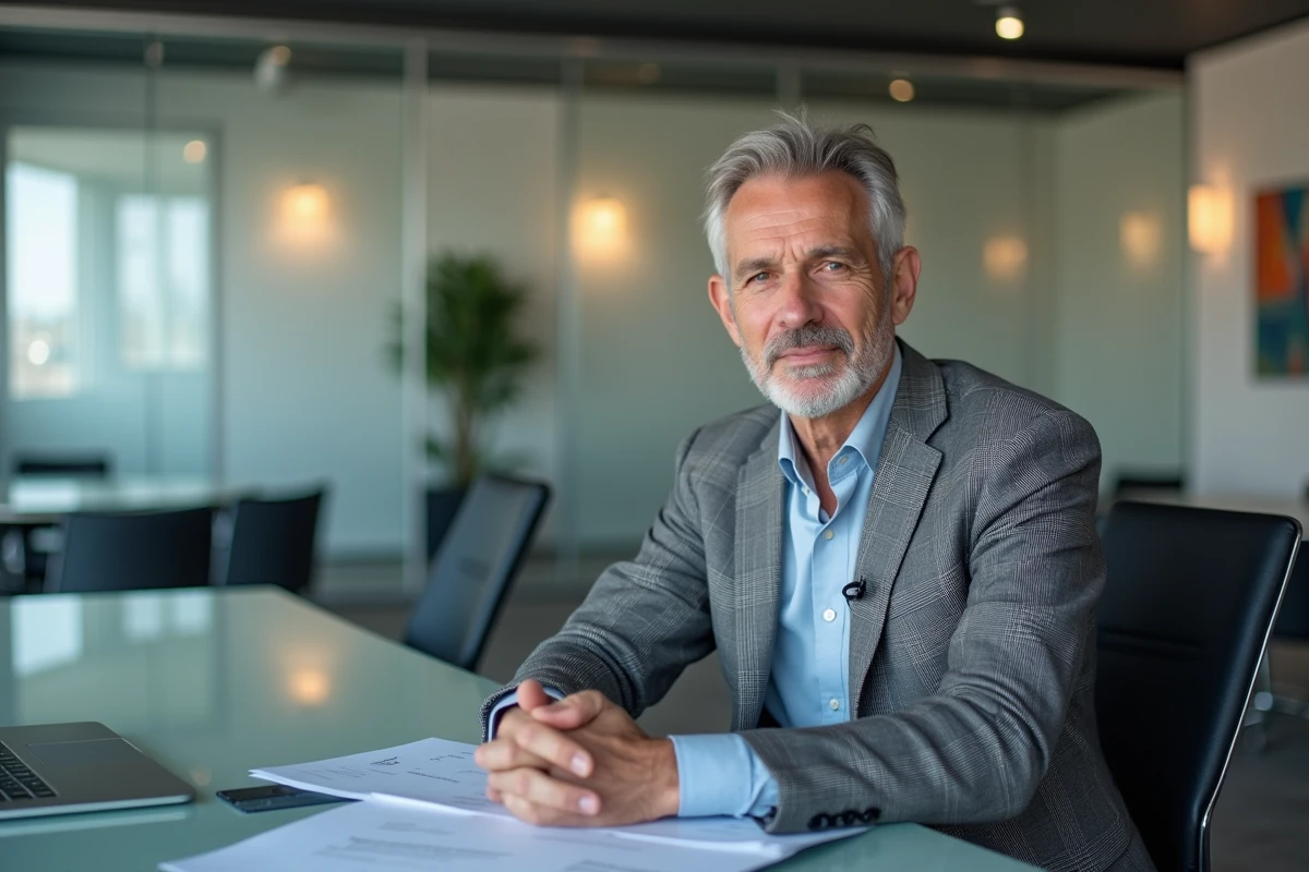 Présentateur télévisé en réunion dans les bureaux d'une chaîne de télévision française